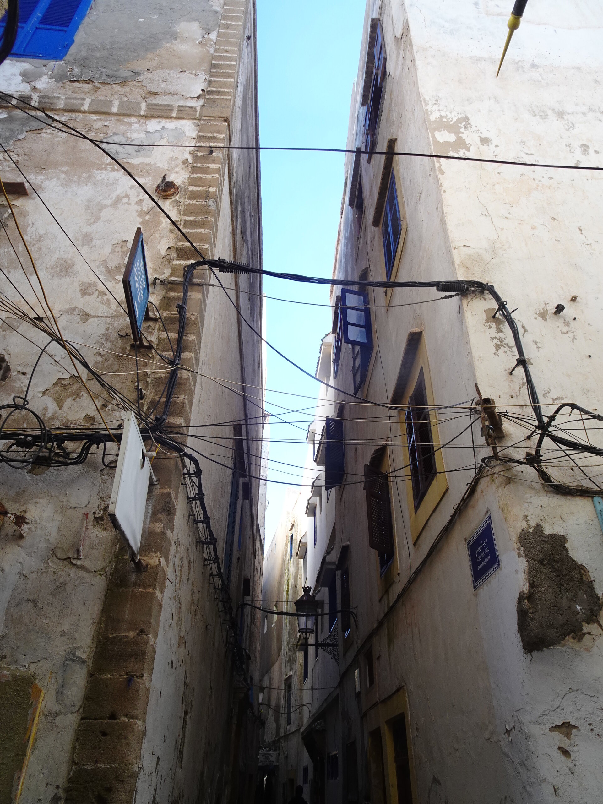 Alley way with cables