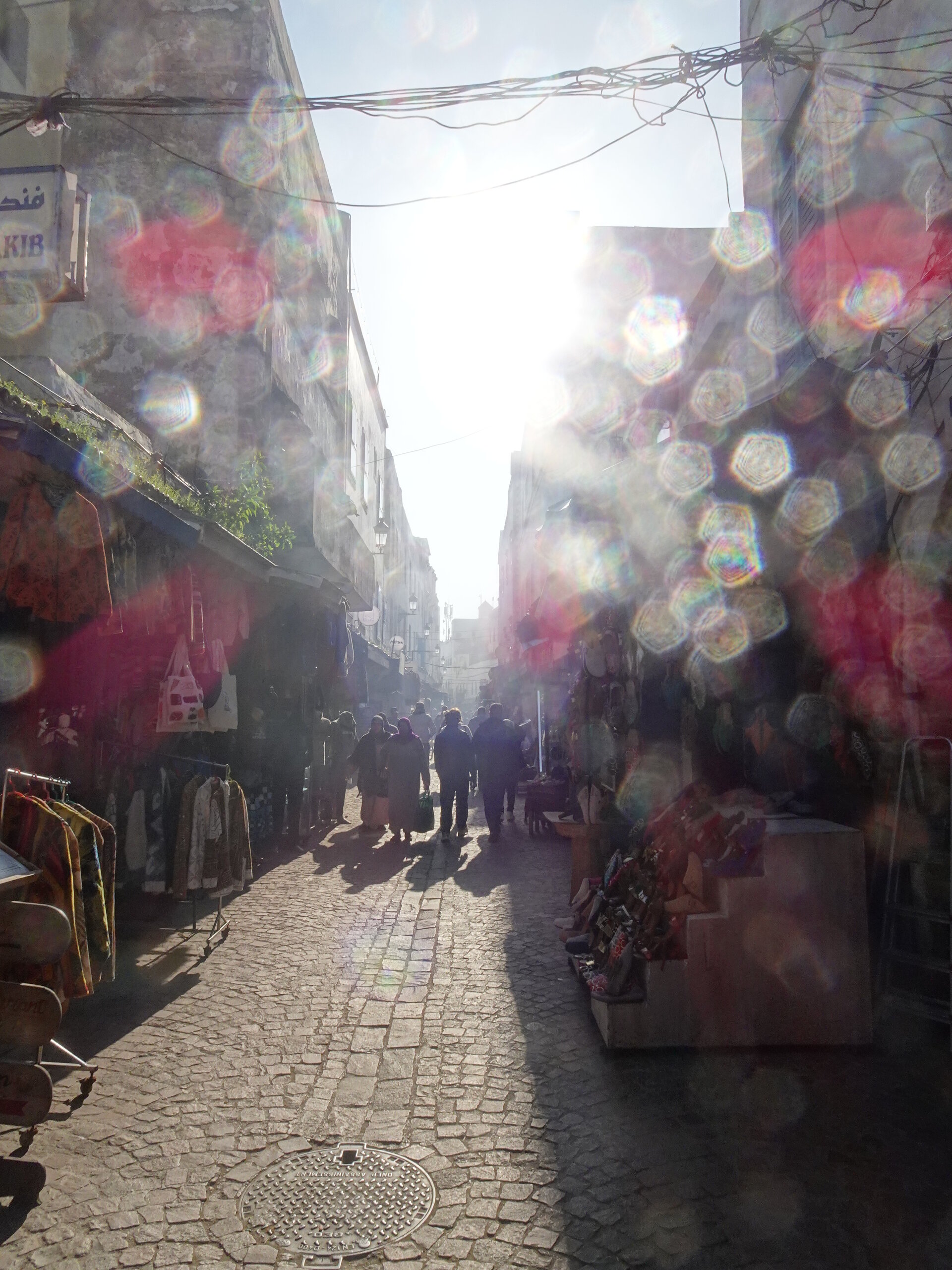 Alleyway with heavy lensflare