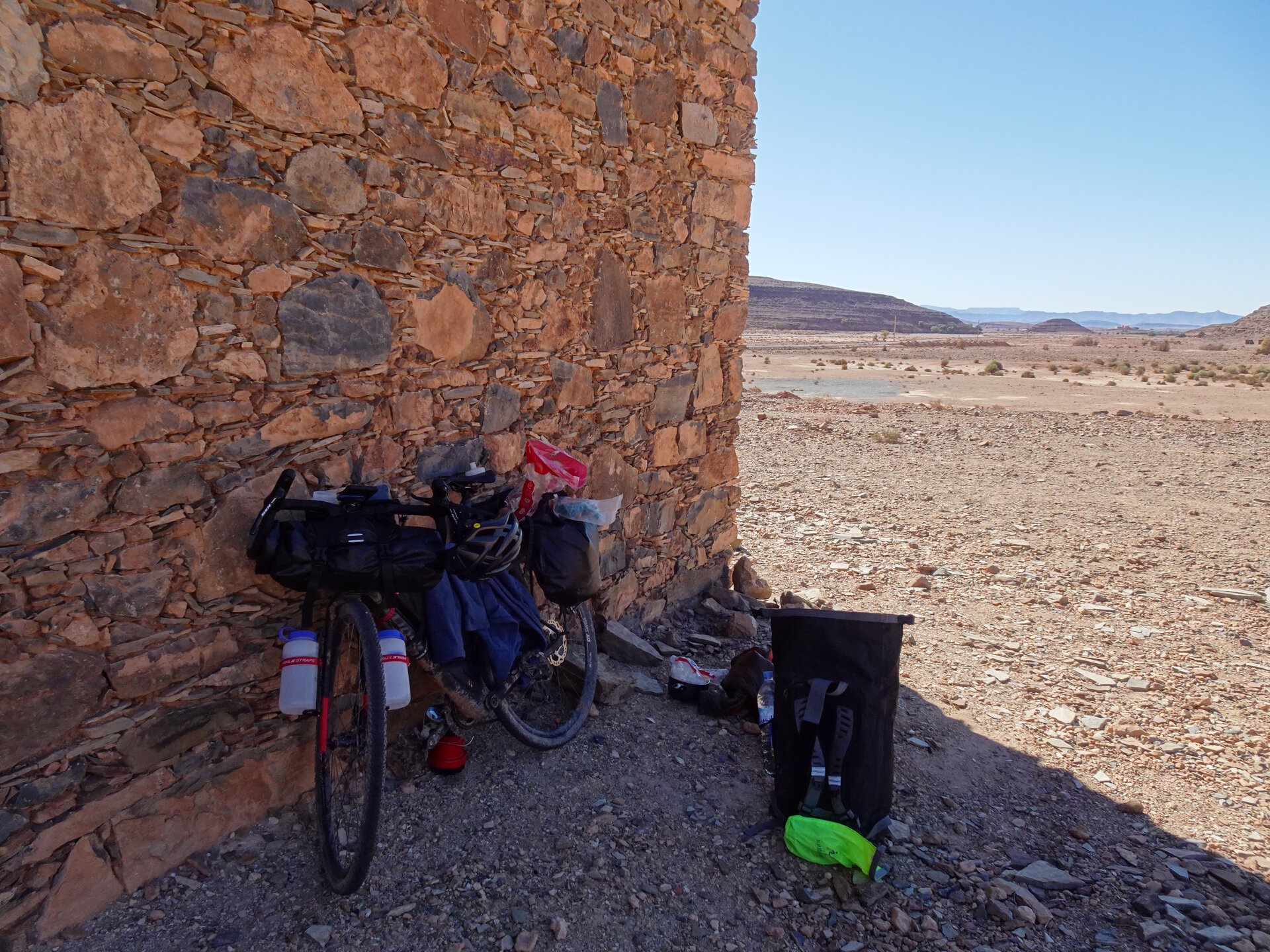 Bike next to an old building