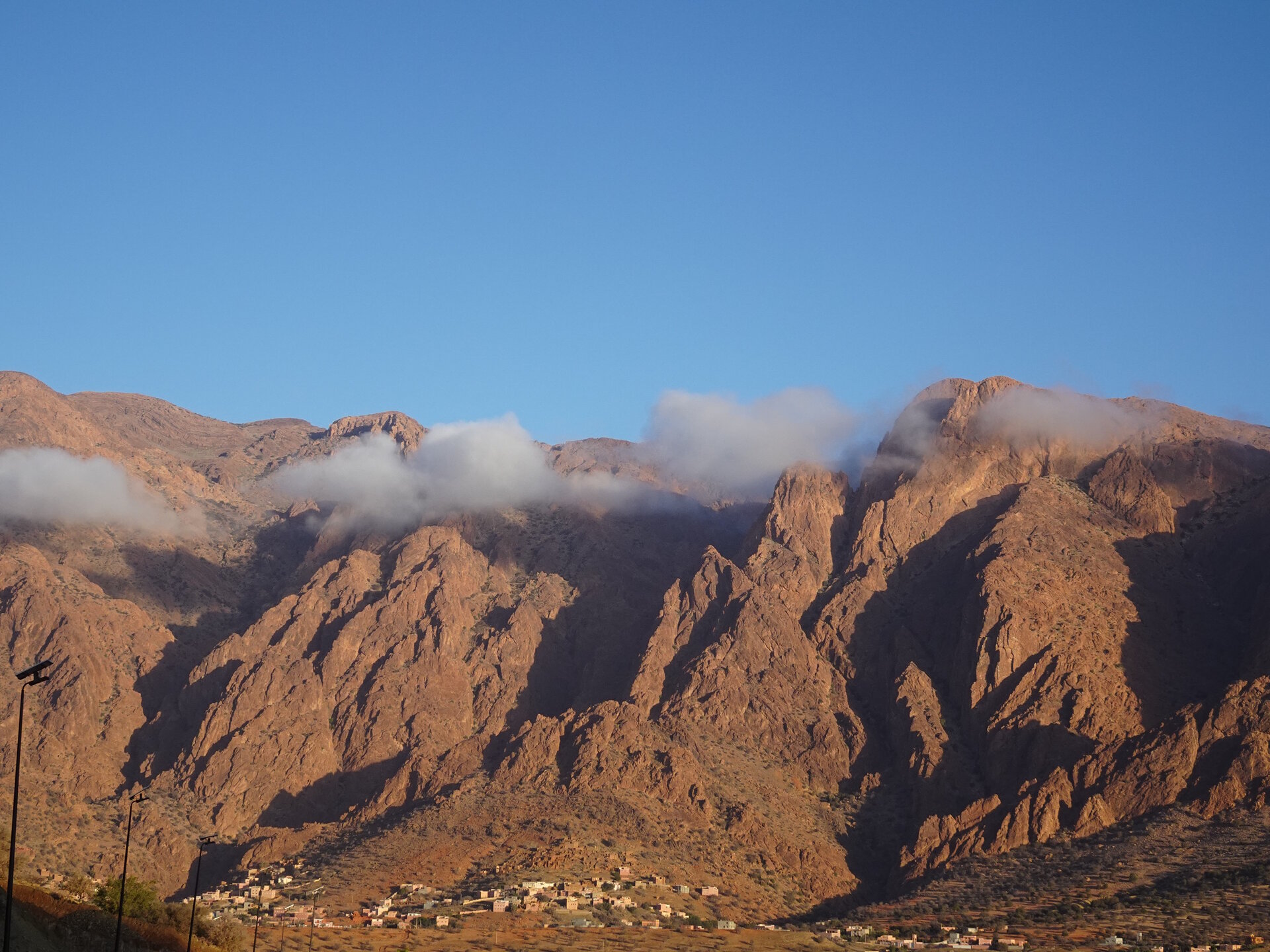 Cloud covered mountains