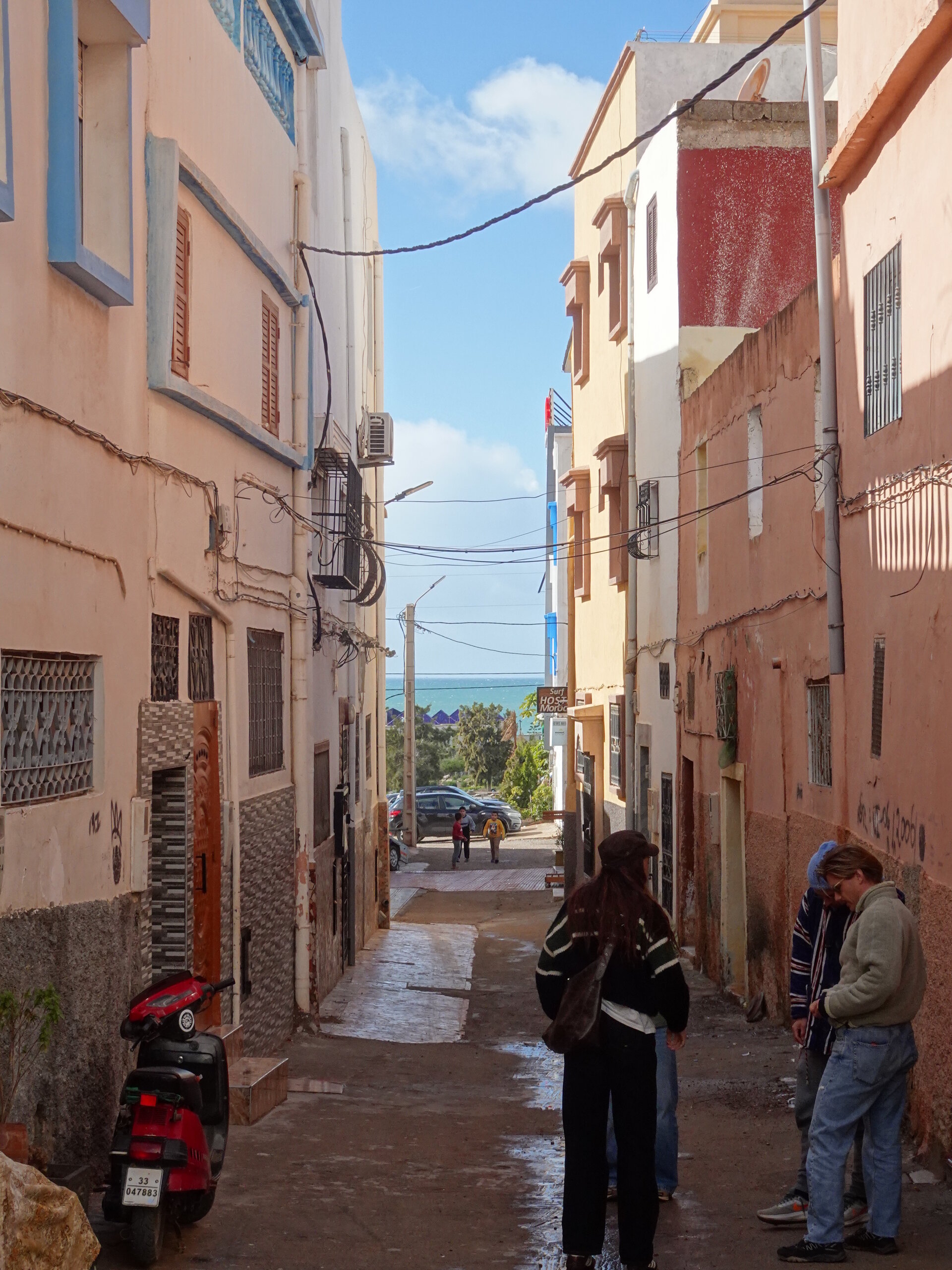 Alley way with view of coast
